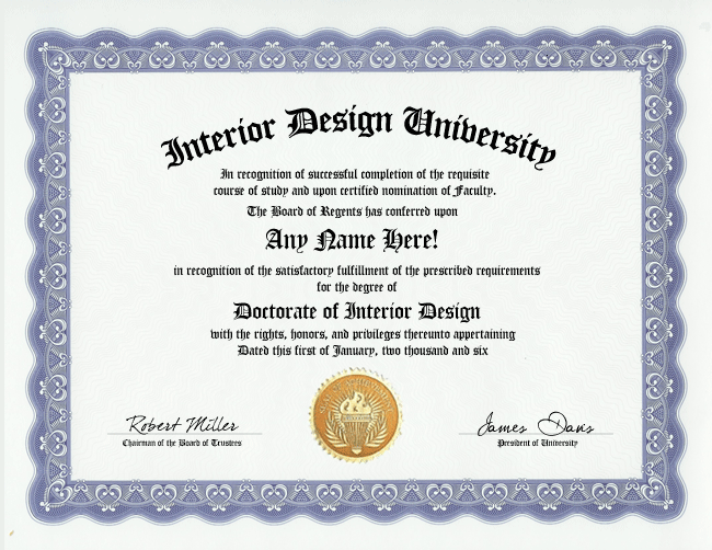 Interior Design Diploma Decorator Degree Designer Gift